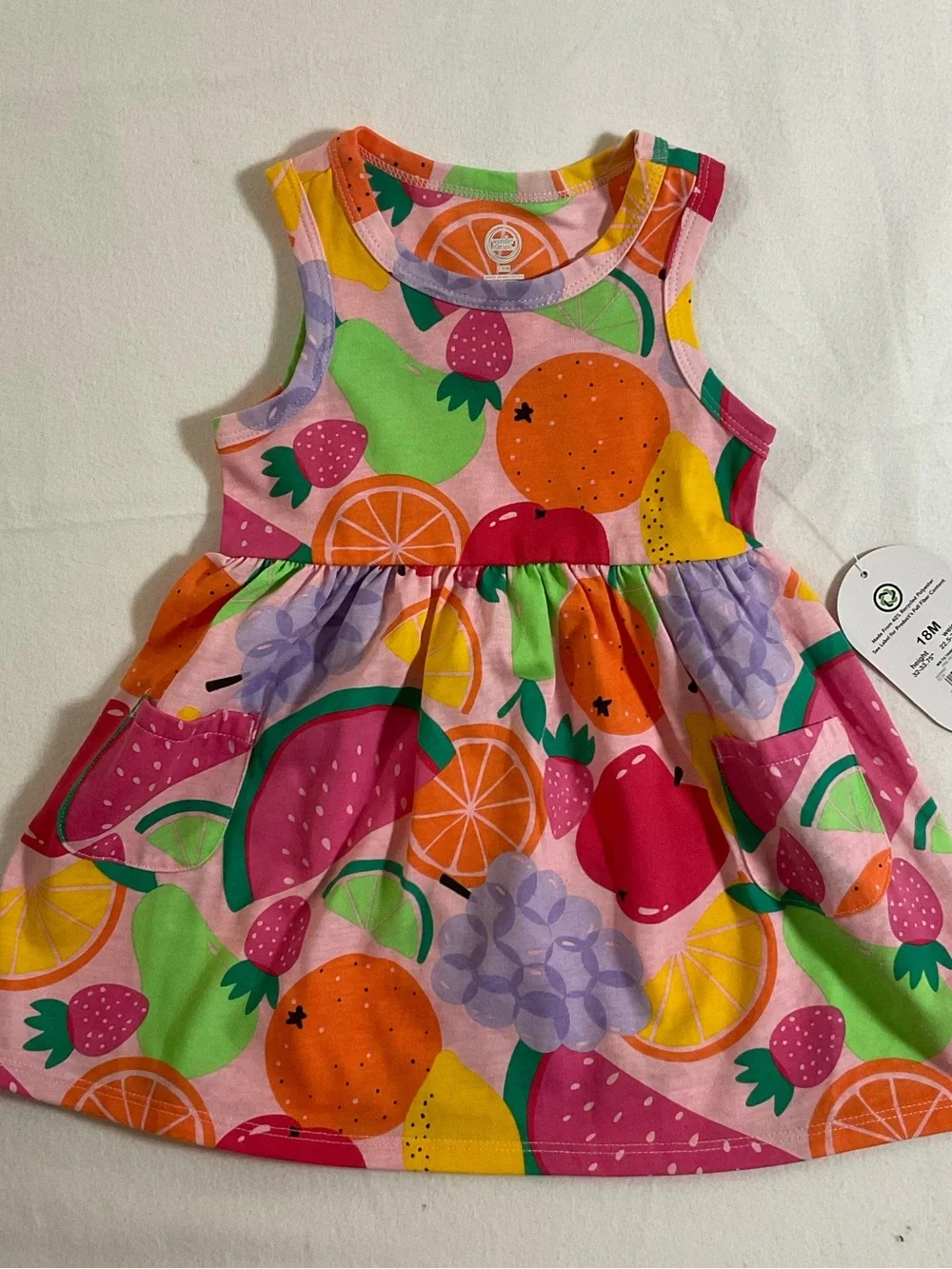 wonder nation Pink Fruit Print Sleeveless Dress New With tag. Size 18months